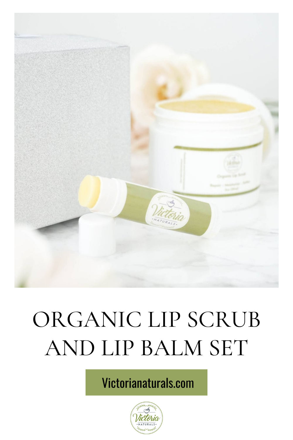 Organic Lip Scrub and Lip Balm Set
