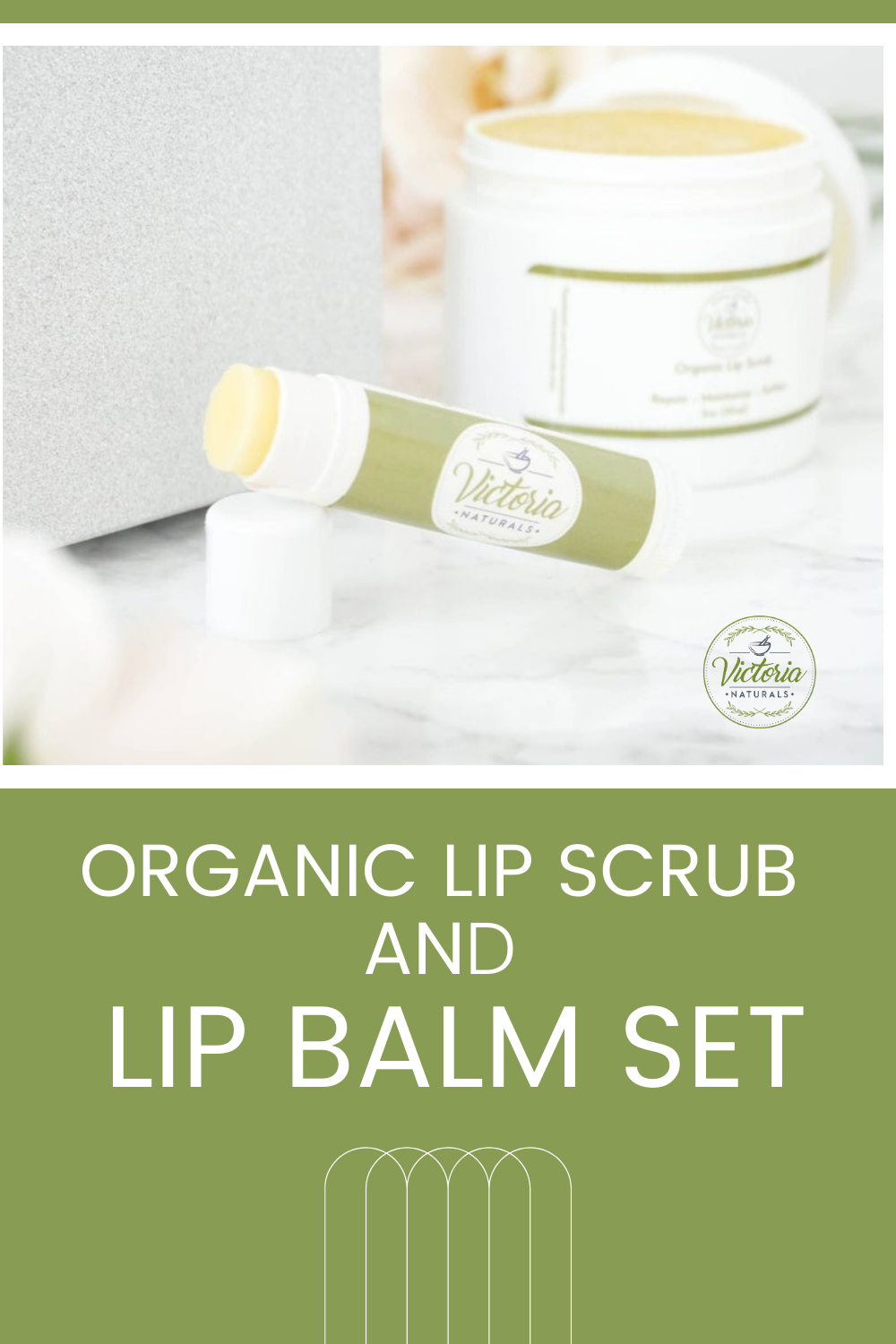 Organic Lip Scrub and Lip Balm Set