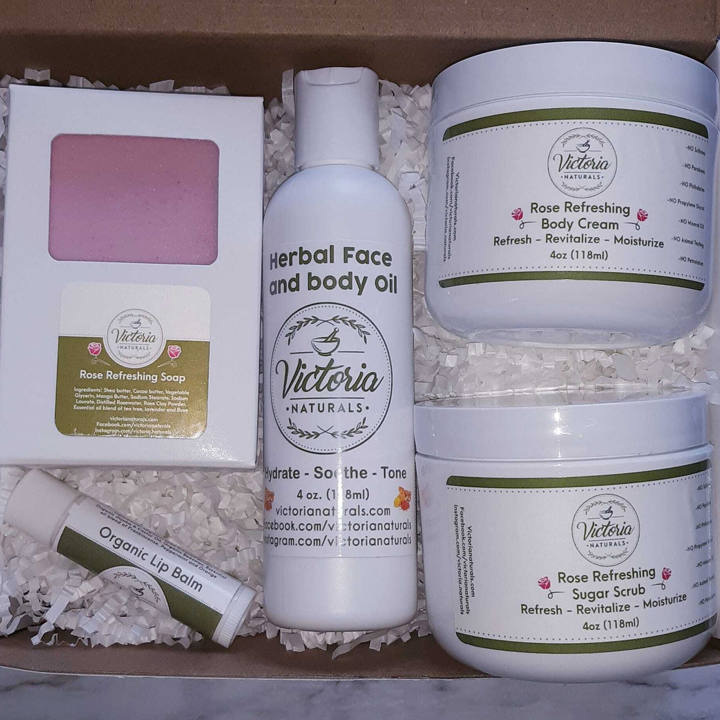 Natural Skincare SPA Gift Set – Rose, Turmeric, or Shea Butter Collection