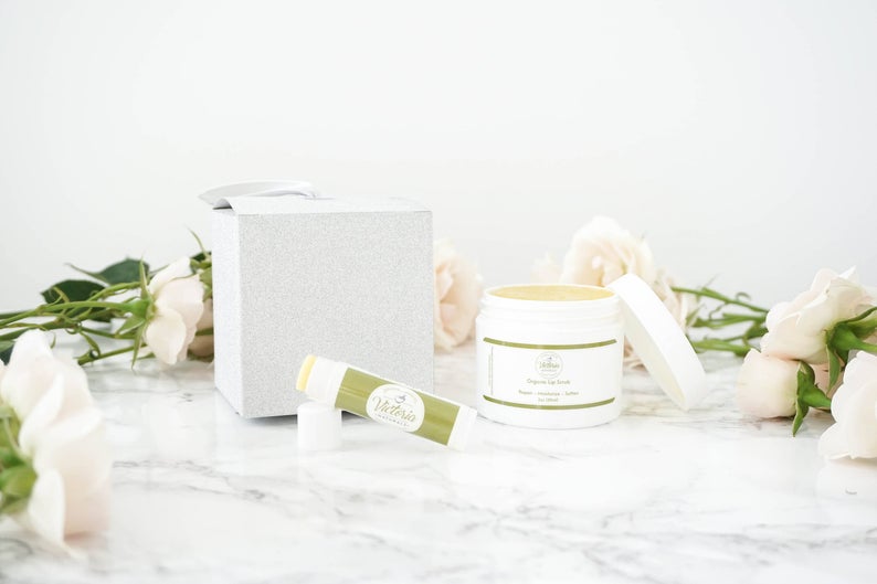 Organic Lip Scrub and Lip Balm Set